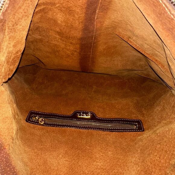 FENDI‎ Vintage Brown Leather Shoulder Tote Bag Large - Picture 3 of 16